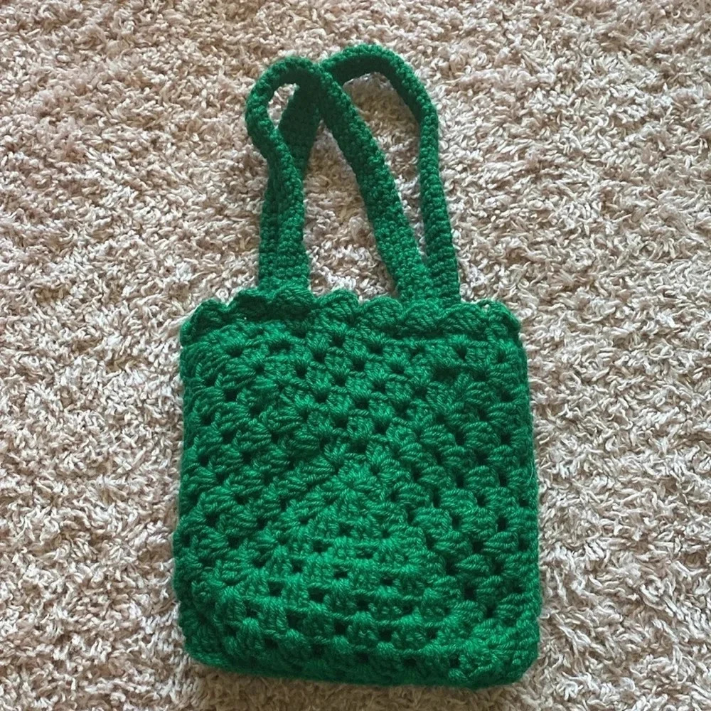 Crochet Granny Square Flower Tote - Picture 2 of 2